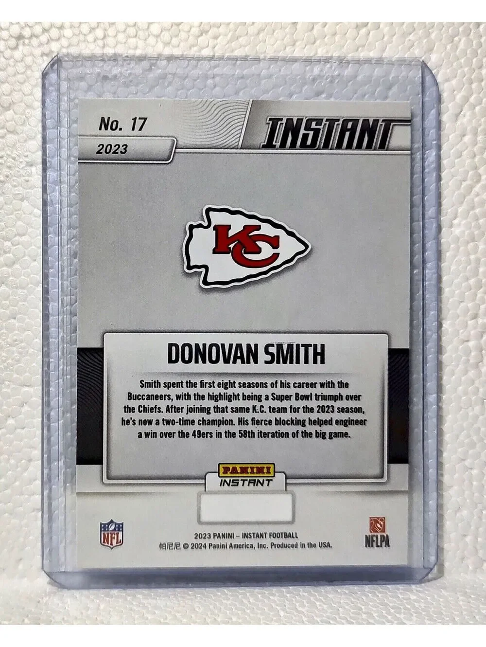 Donovan Smith 2023 Panini NFL Superbowl Champions #17 Card Kansas City Chiefs
